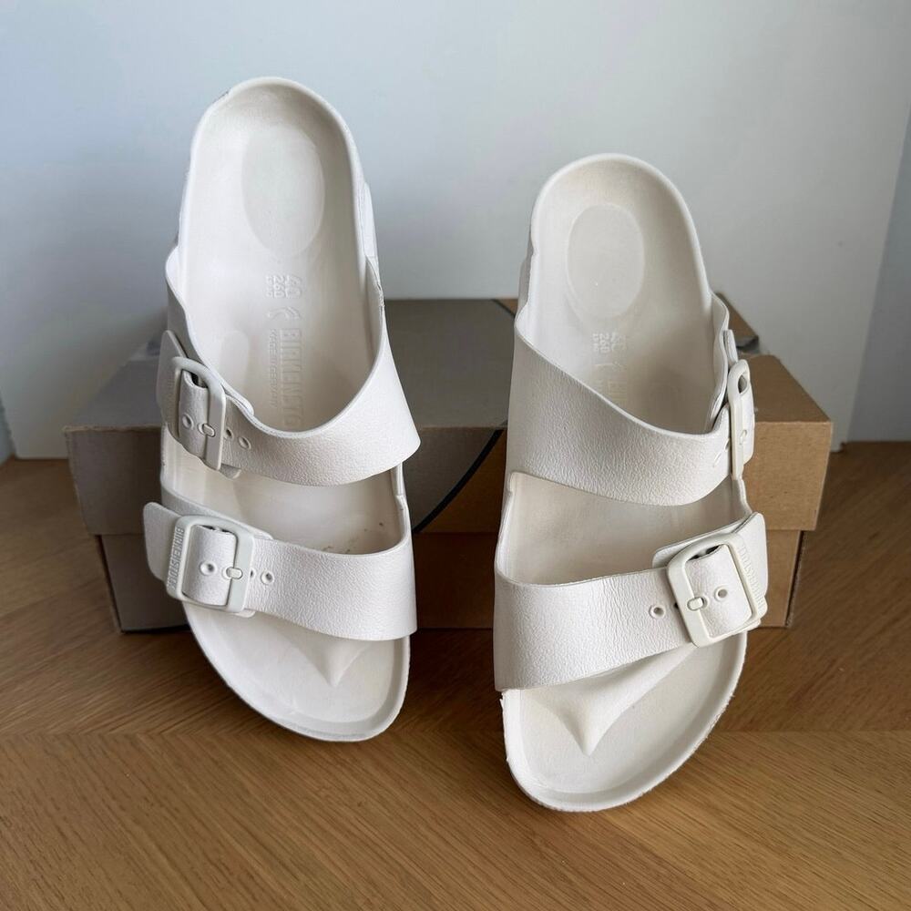 Birkenstock Arizona Eva ‘Eggshell’ Unisex Sandals- Men 7- Women 9